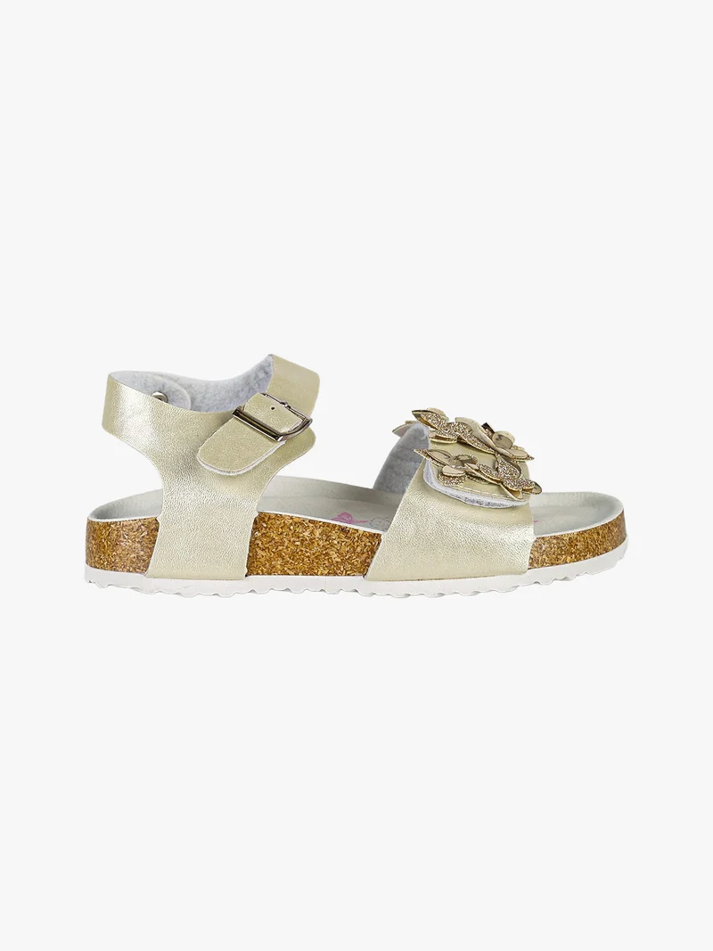 Sandali da bambina con fibbia e cinturino a strappo - beige