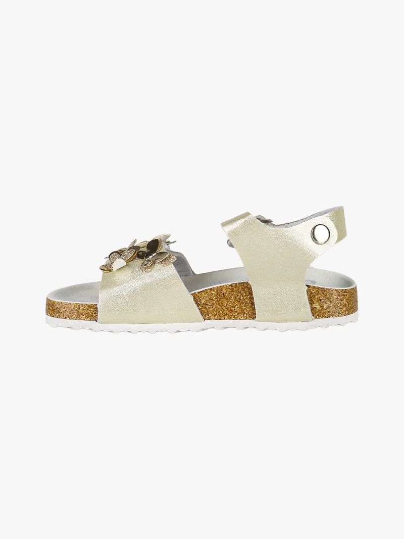 Sandali da bambina con fibbia e cinturino a strappo - beige