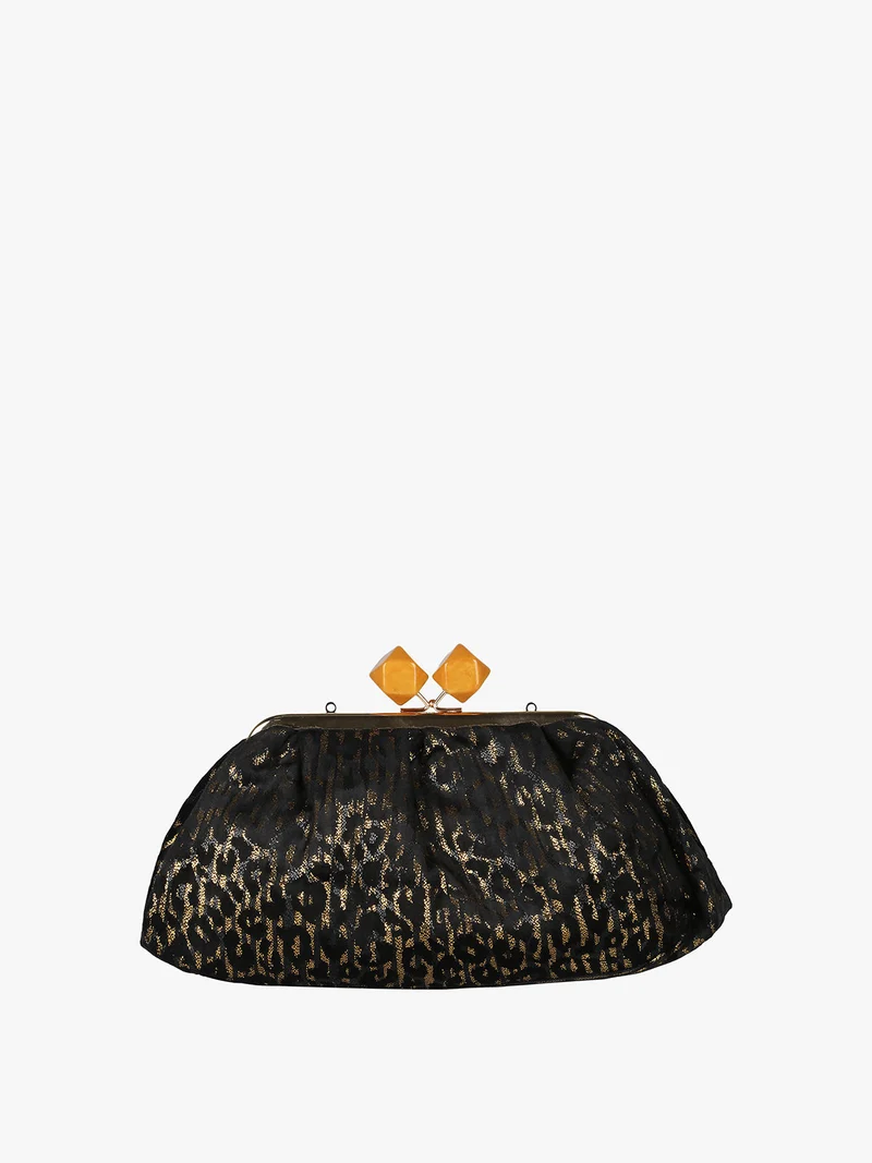Borsa clutch da donna animalier - oro
