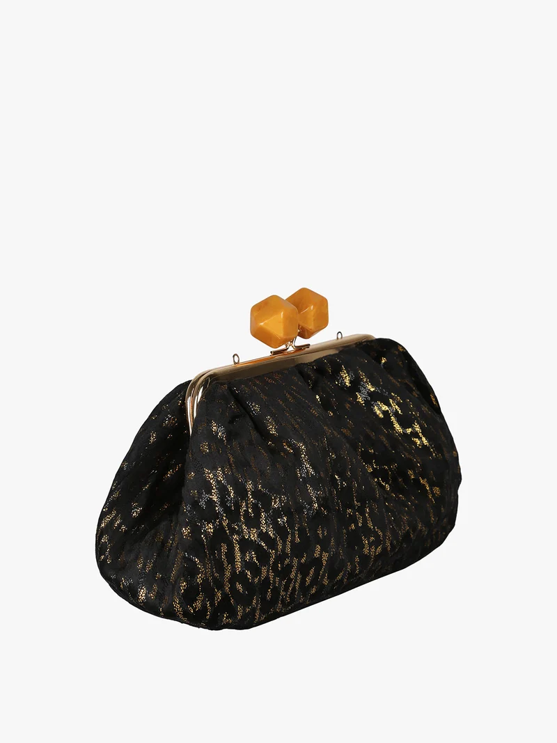 Borsa clutch da donna animalier - oro