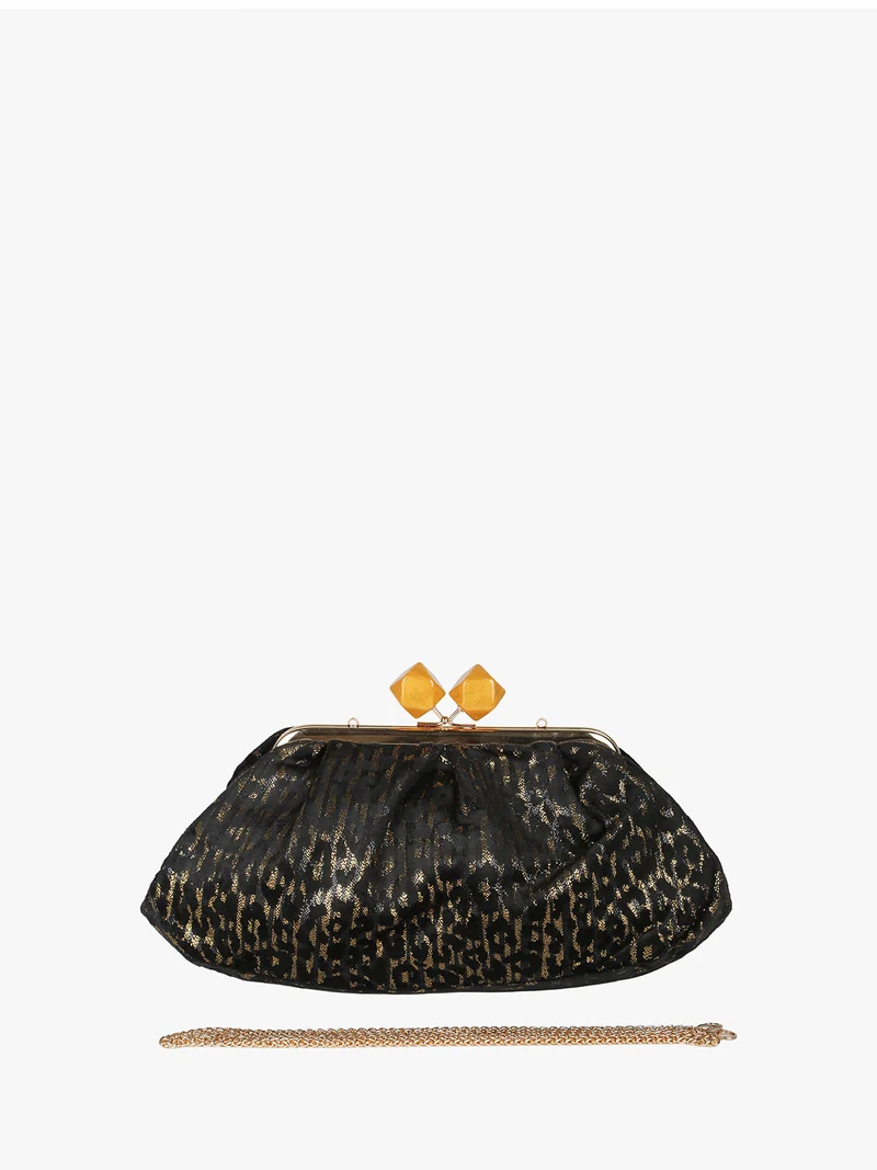 Borsa clutch da donna animalier - oro