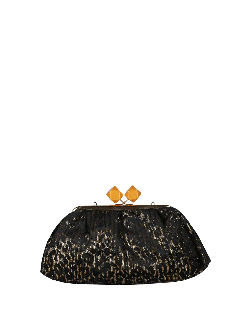Borsa clutch da donna animalier - oro