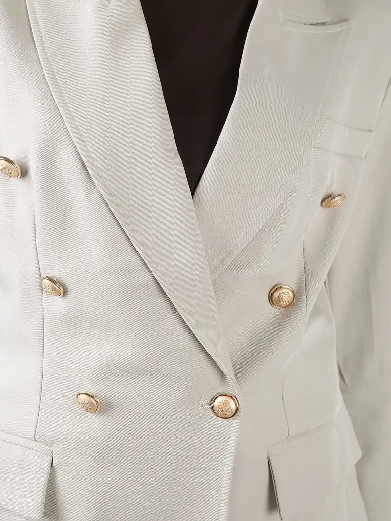 Blazer donna a doppiopetto con bottoni dorati - beige