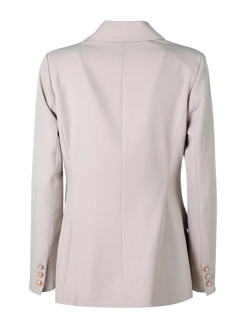 Blazer donna a doppiopetto con bottoni dorati - beige
