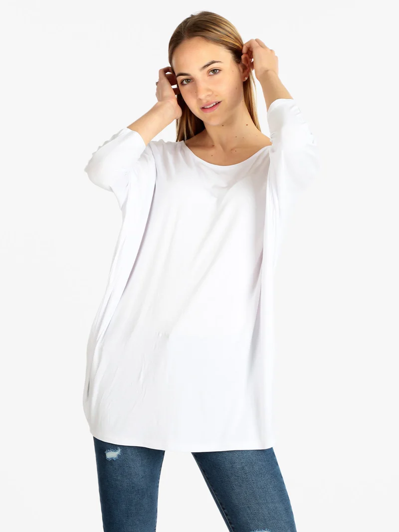 T-shirt donna manica a pipistrello - bianco