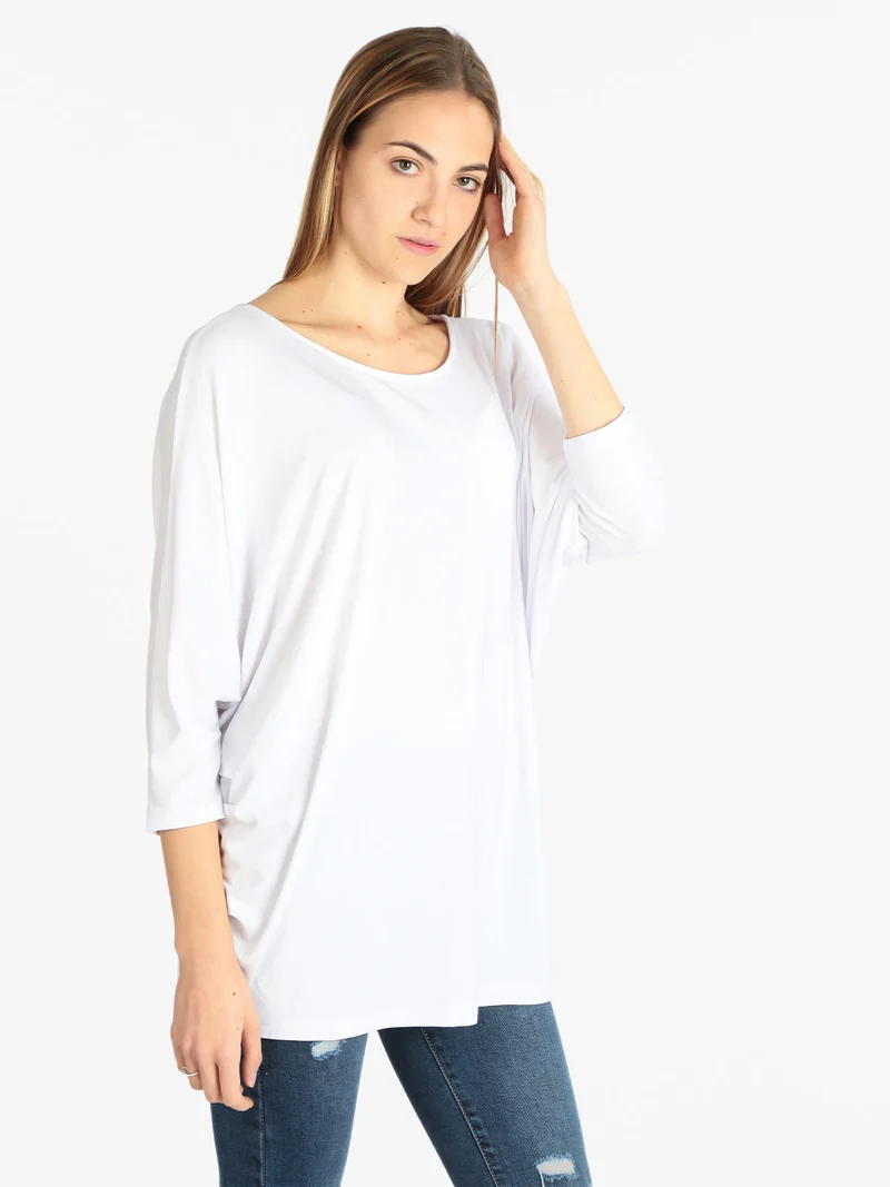 T-shirt donna manica a pipistrello - bianco