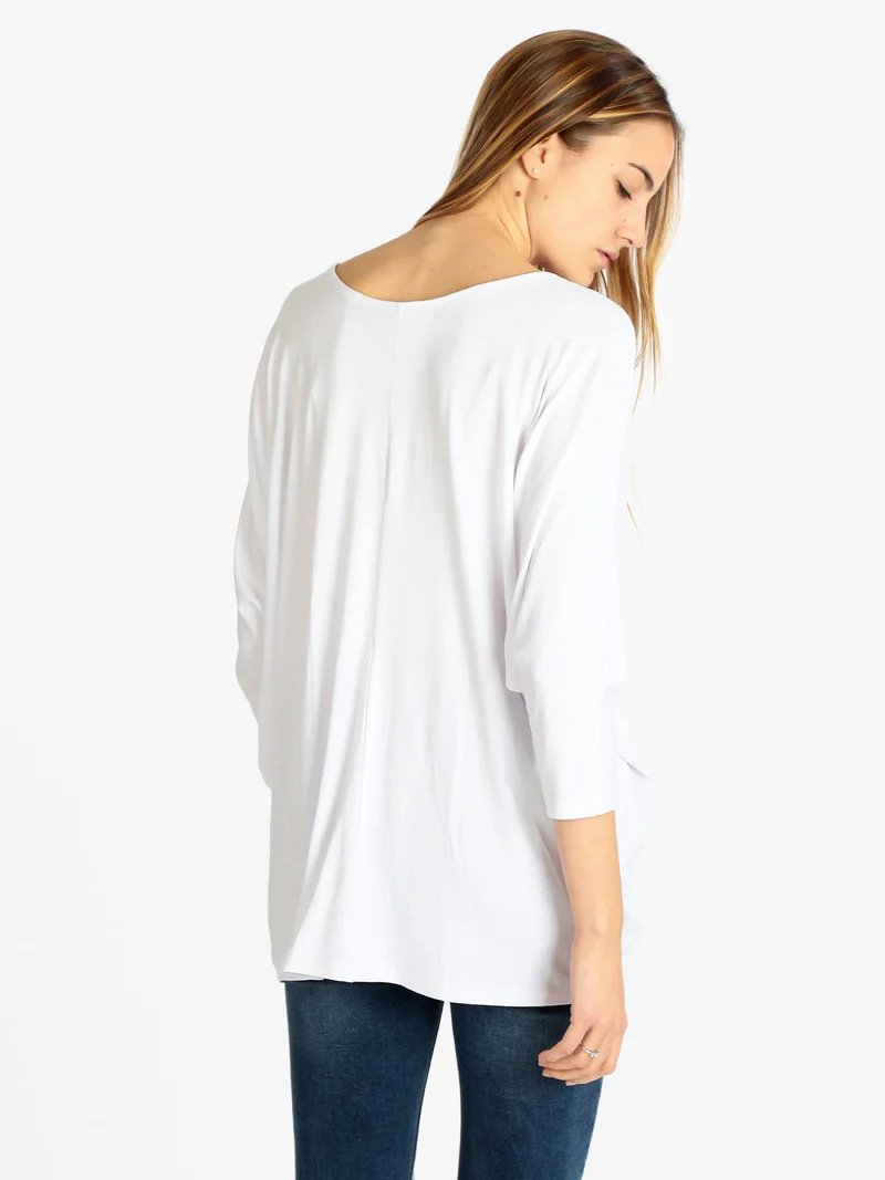 T-shirt donna manica a pipistrello - bianco