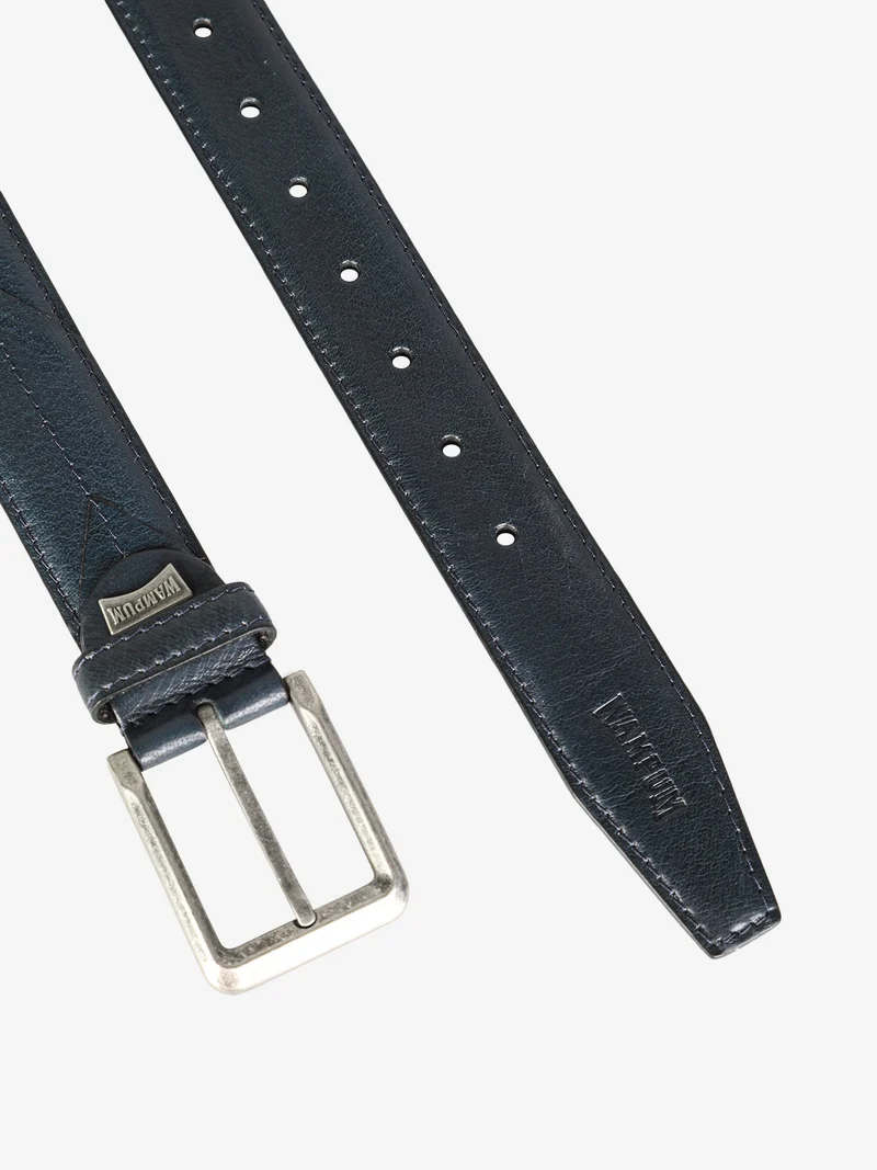 Cintura in pelle da uomo regolabile - blu scuro