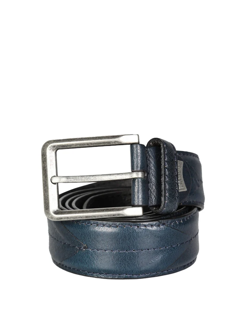 Cintura in pelle da uomo regolabile - blu scuro
