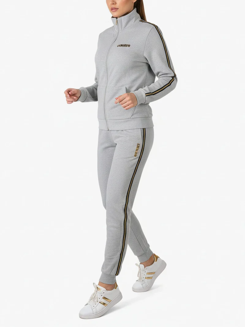 Completo tuta da donna 2 pezzi full zip - grigio