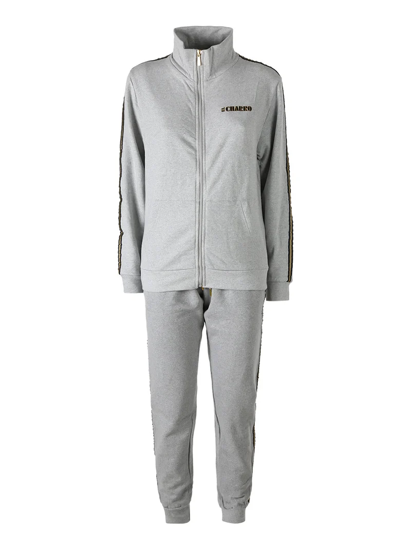 Completo tuta da donna 2 pezzi full zip - grigio