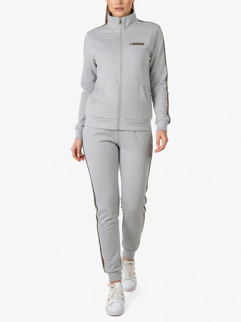 Completo tuta da donna 2 pezzi full zip - grigio