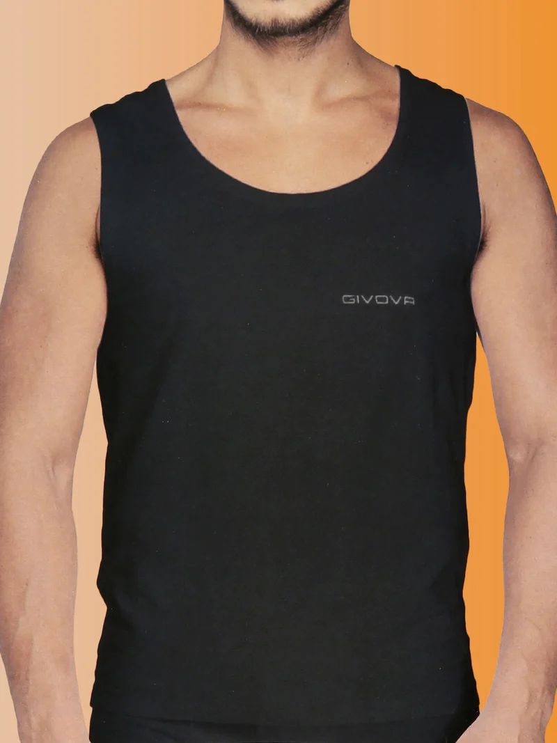 Canotta uomo in cotone - nero