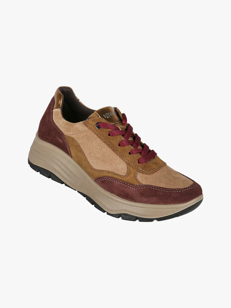Sneakers donna in pelle scamosciata - multicolore