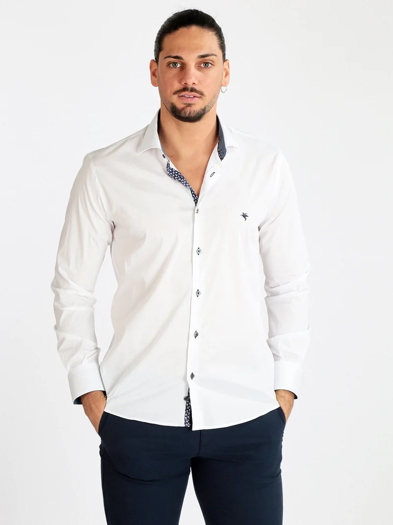 Camicia uomo slim fit a maniche lunghe - bianco