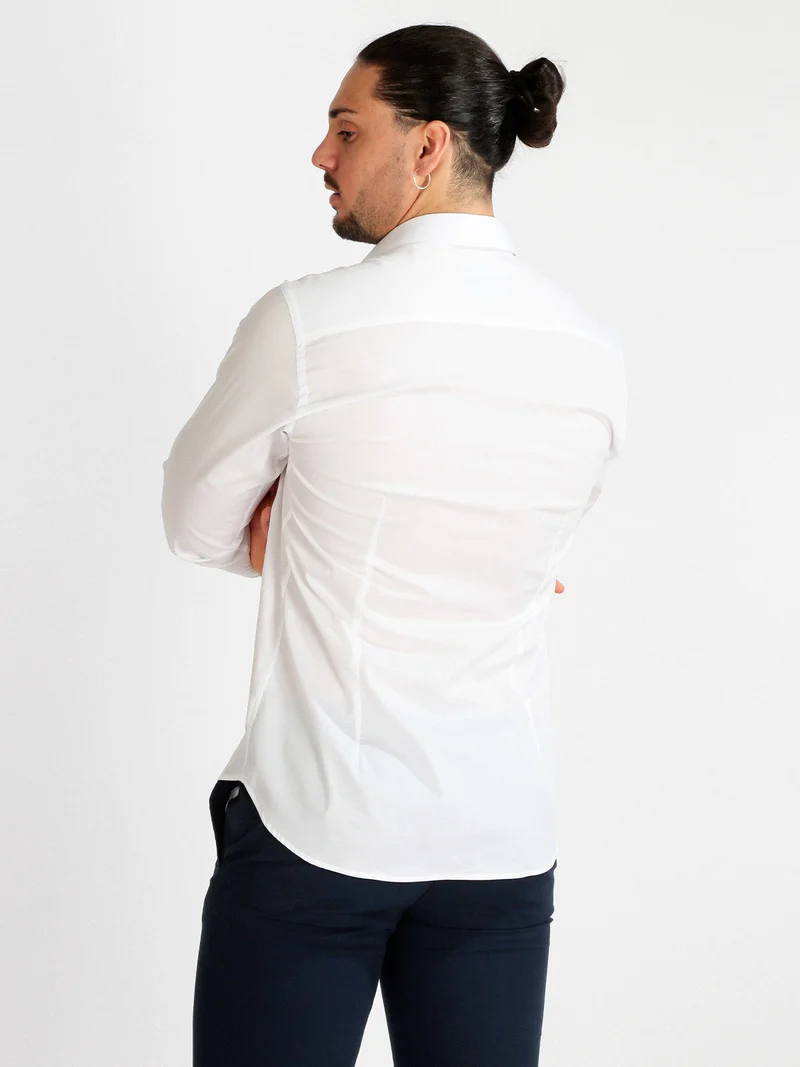 Camicia uomo slim fit a maniche lunghe - bianco