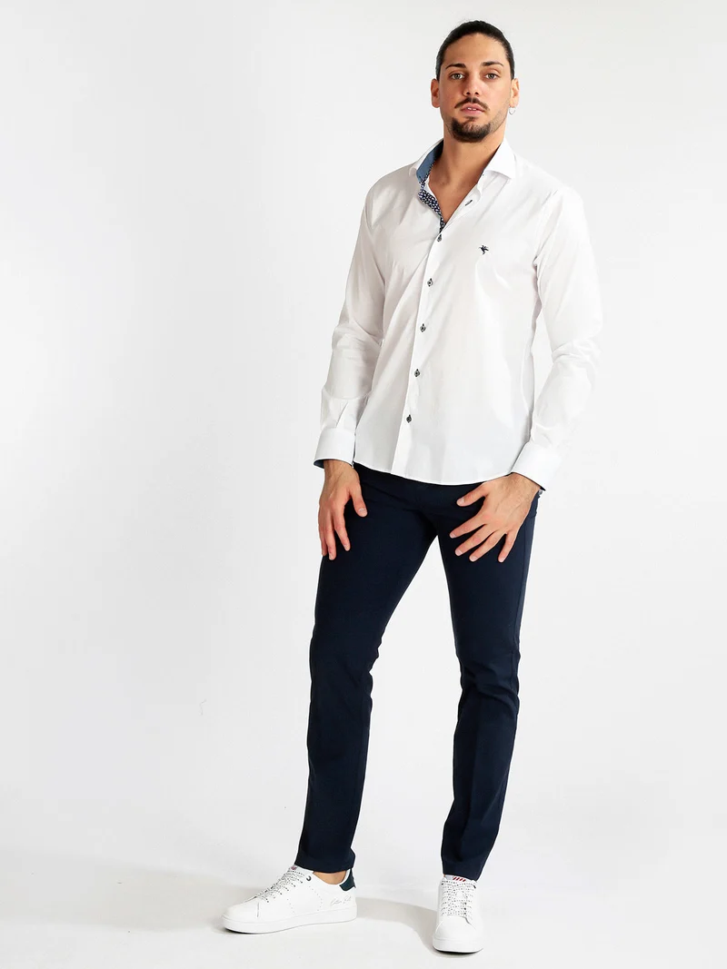 Camicia uomo slim fit a maniche lunghe - bianco