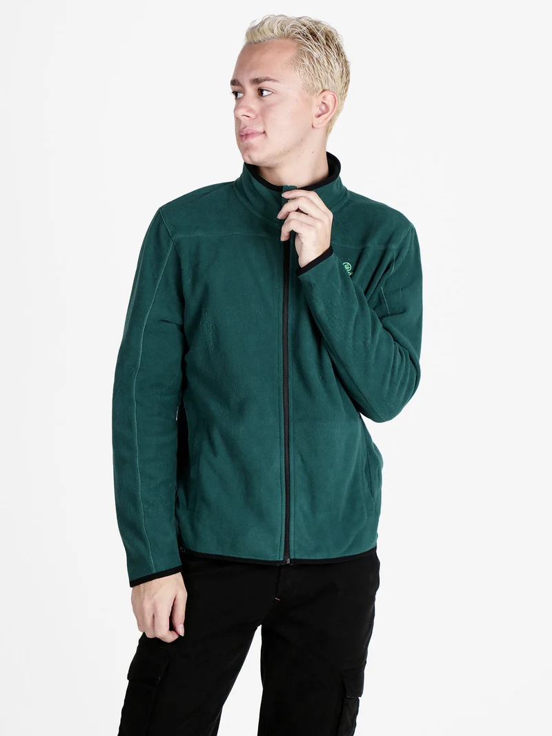 Felpa da uomo in pile full zip - verde
