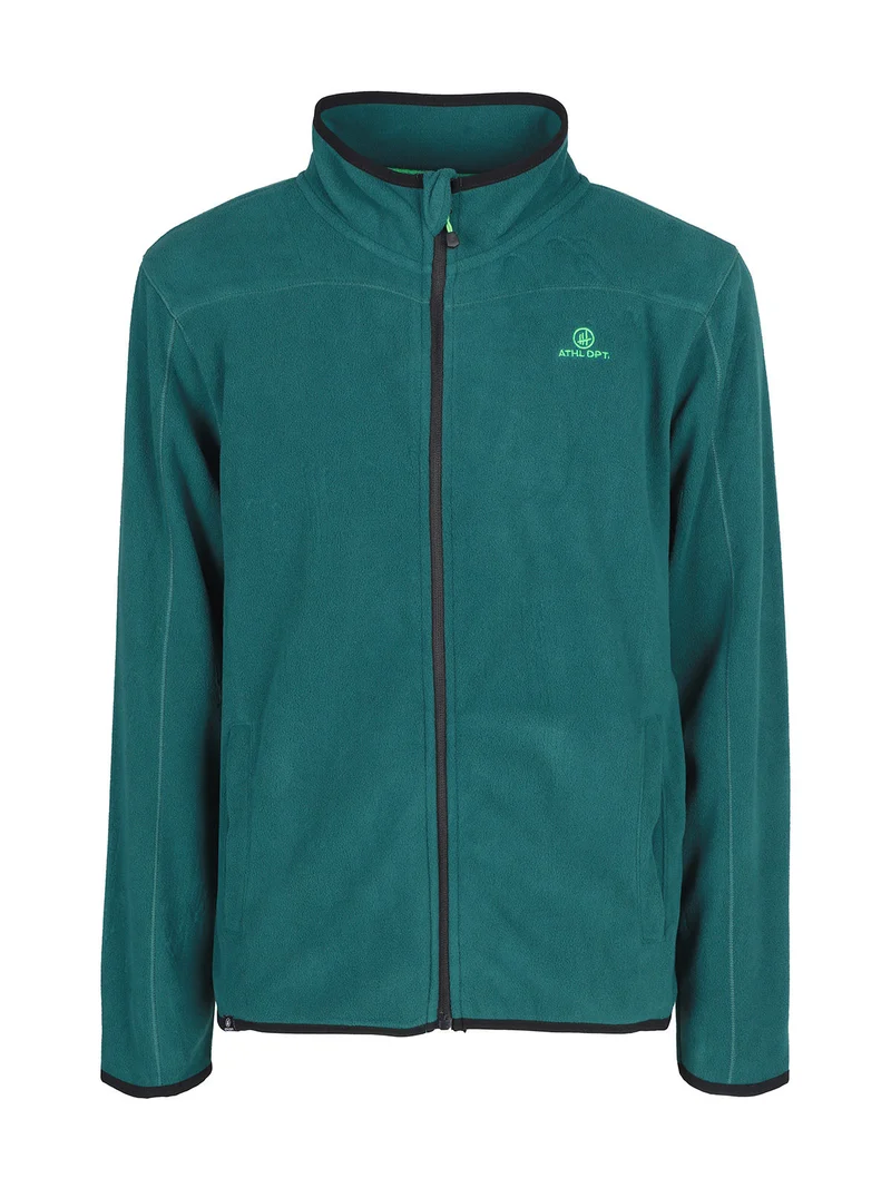 Felpa da uomo in pile full zip - verde