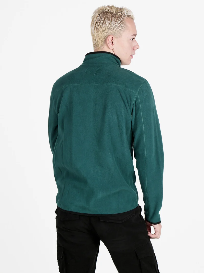 Felpa da uomo in pile full zip - verde