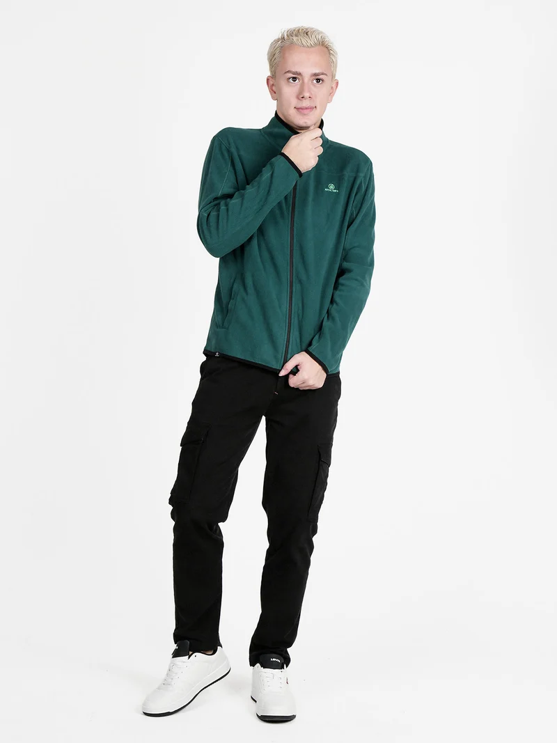 Felpa da uomo in pile full zip - verde