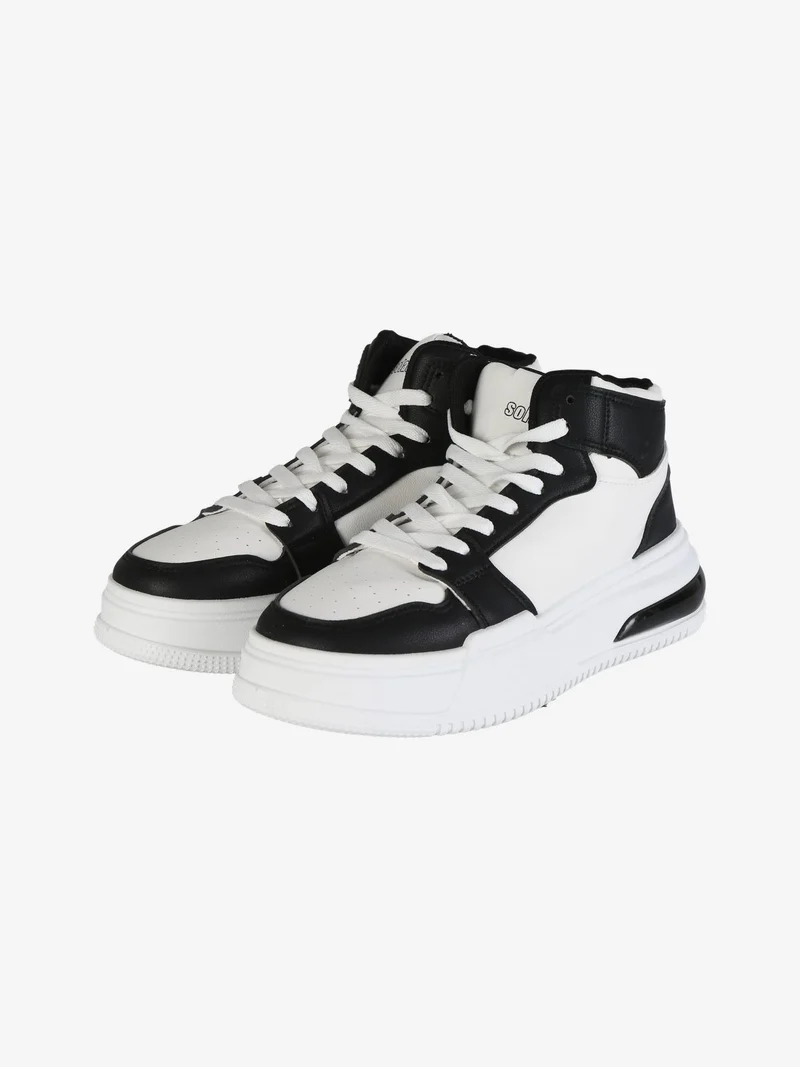Sneakers alte da donna con suola alta - nero