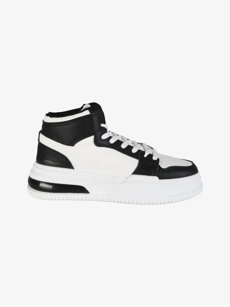 Sneakers alte da donna con suola alta - nero
