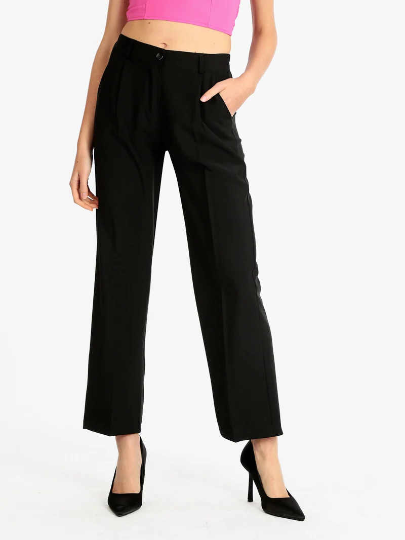 Pantaloni a gamba larga da donna - nero