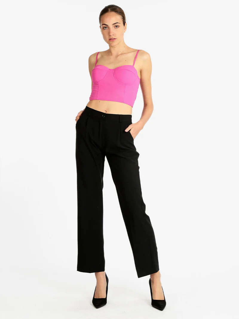 Pantaloni a gamba larga da donna - nero