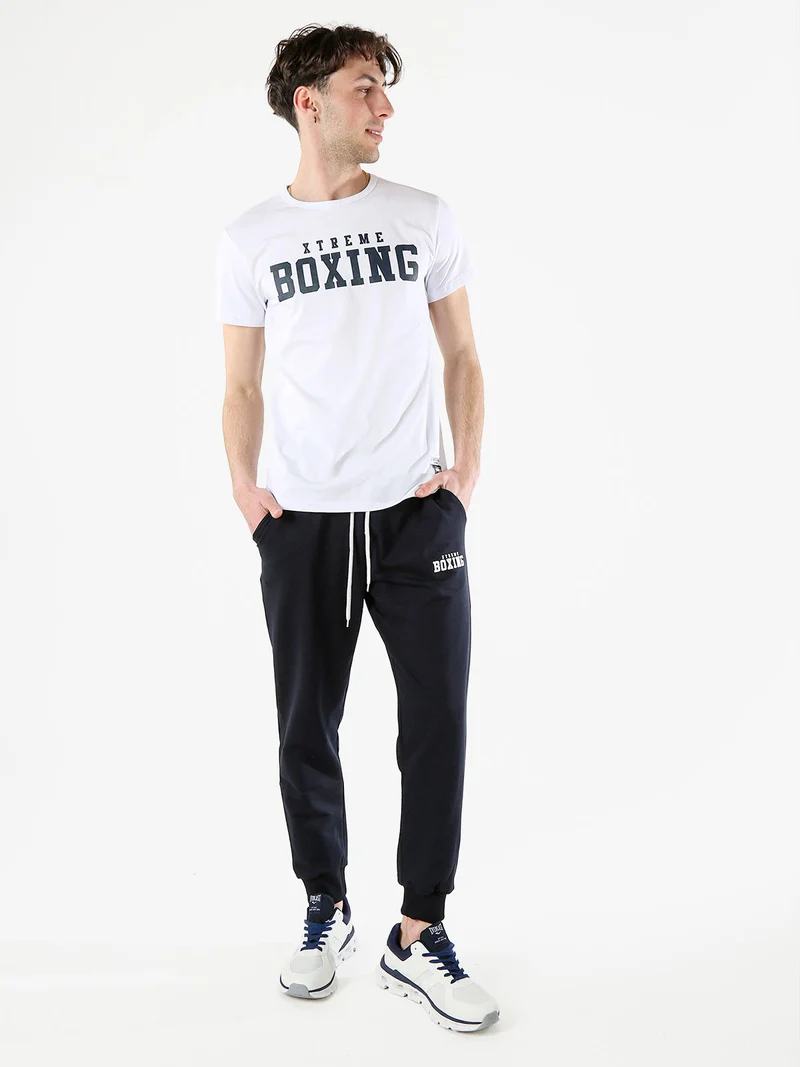 T-shirt girocollo da uomo in cotone con logo - bianco