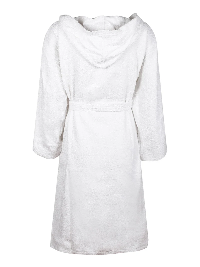Accappatoio in cotone con cappuccio - bianco