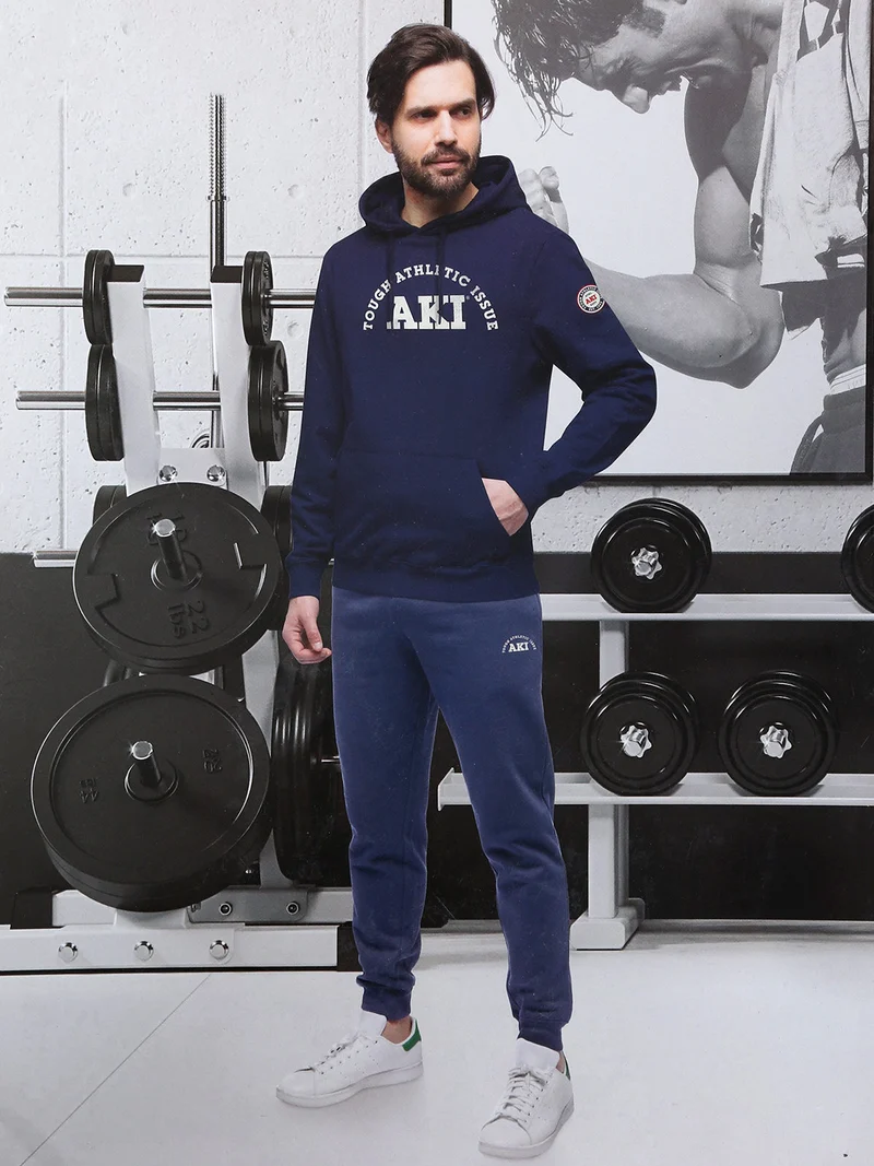 Tuta uomo sportiva con cappuccio - blu scuro