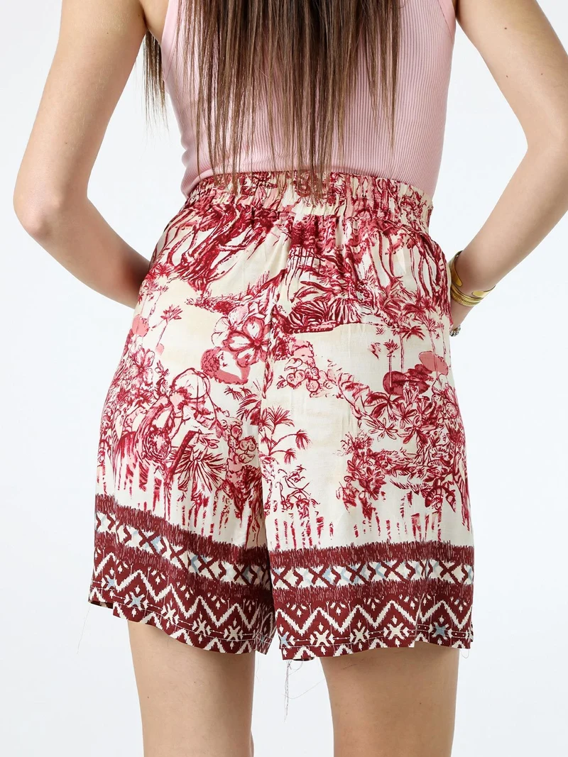 Shorts donna con stampe - rosso
