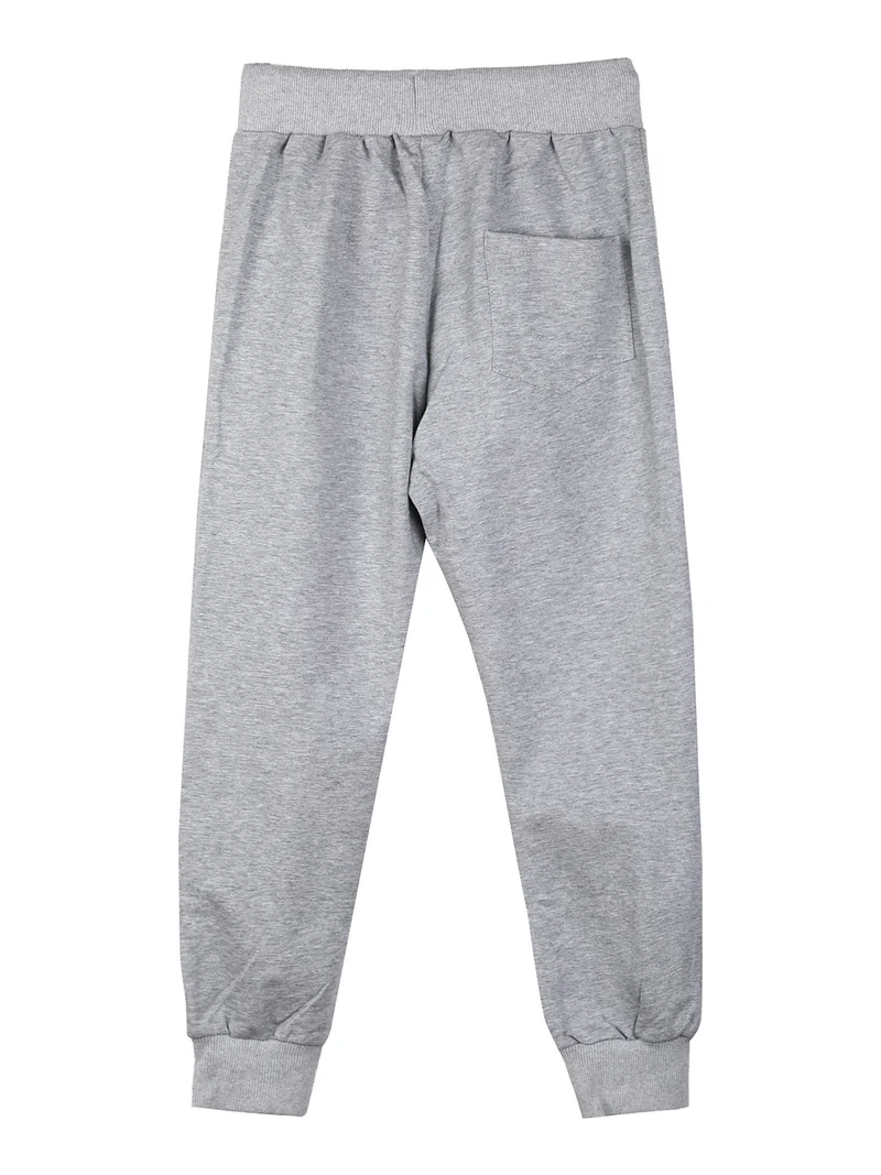 Pantaloni tuta da bambino con polsini e coulisse - grigio