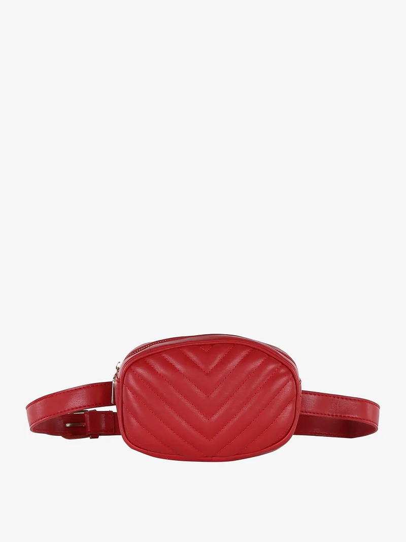 Marsupio trapuntato in ecopelle - rosso