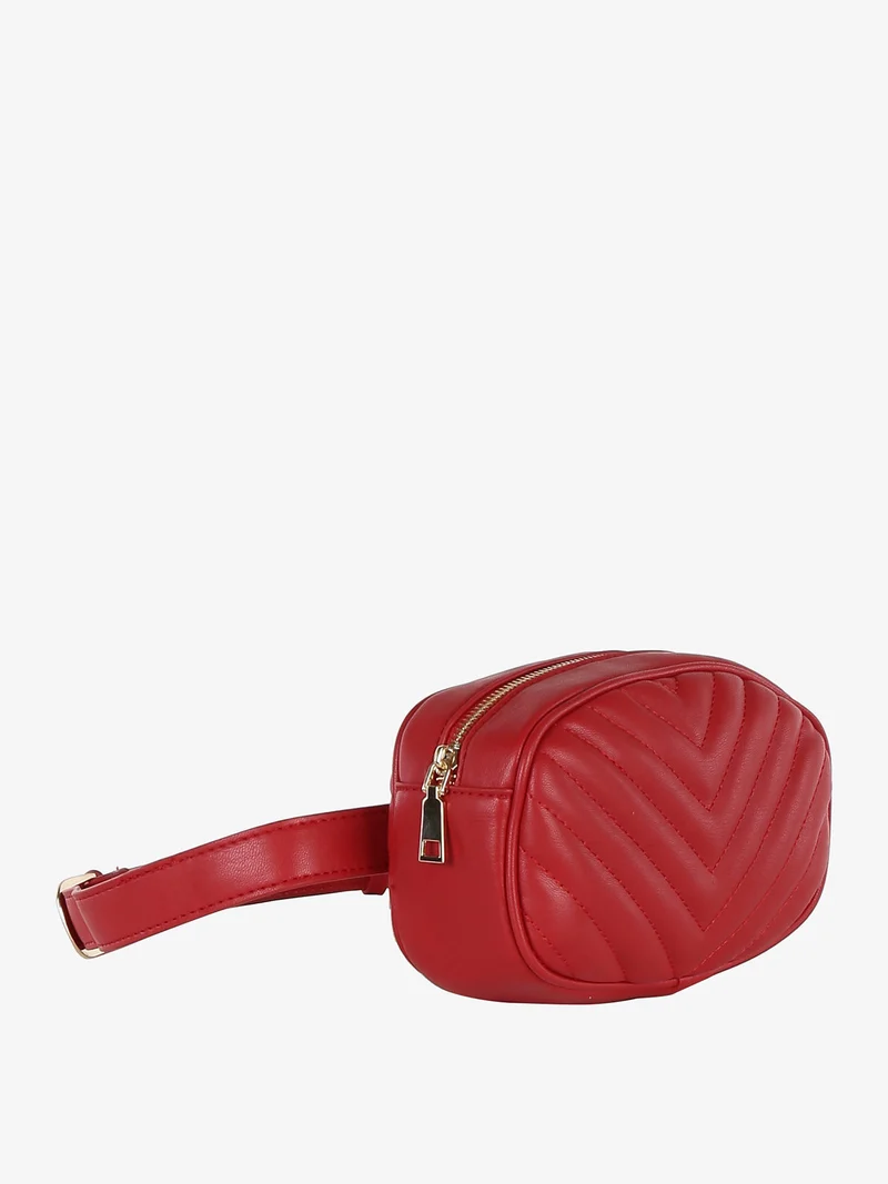 Marsupio trapuntato in ecopelle - rosso