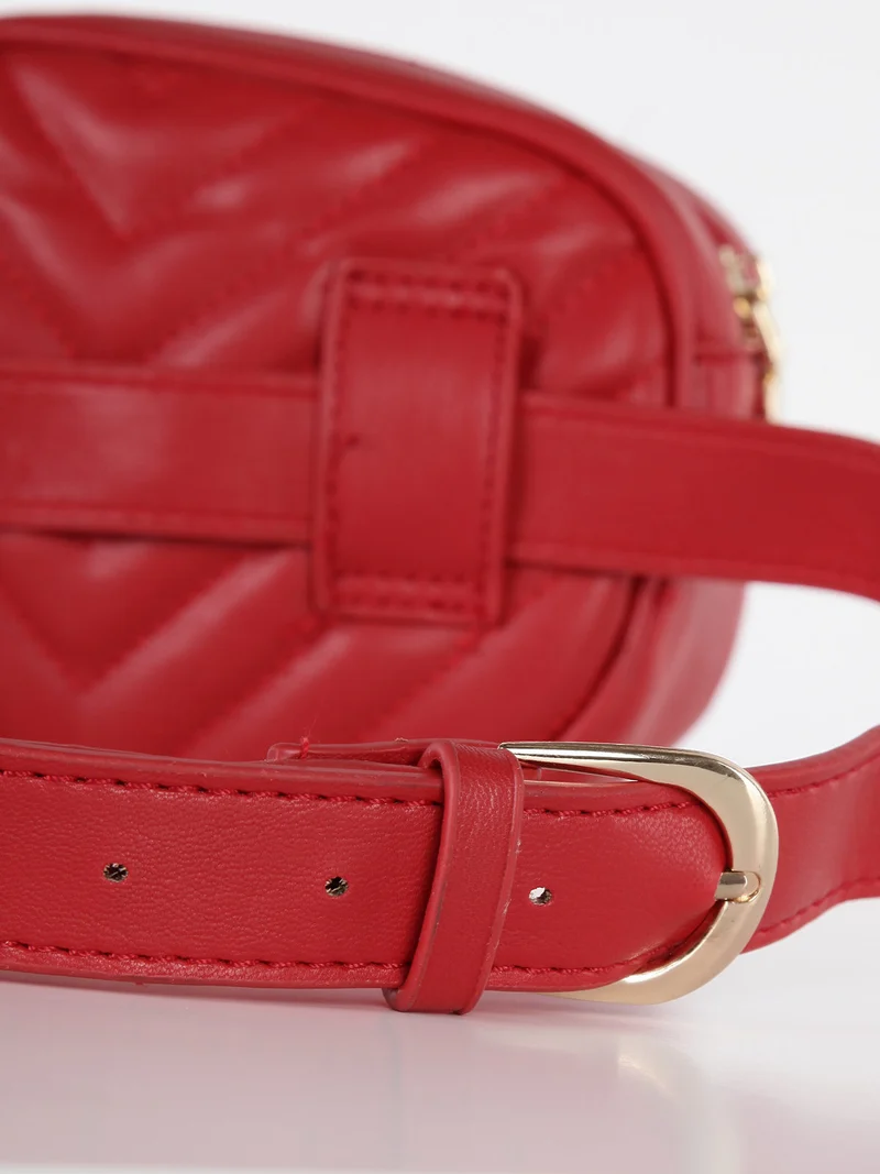 Marsupio trapuntato in ecopelle - rosso