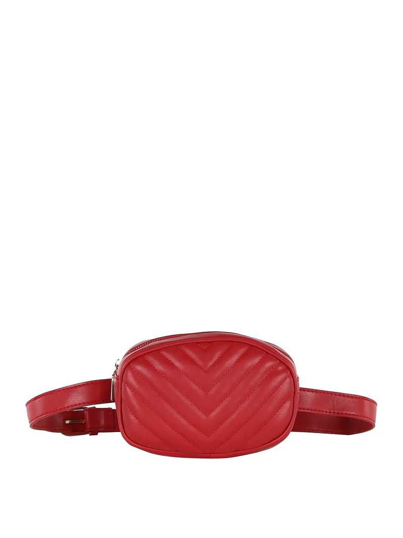 Marsupio trapuntato in ecopelle - rosso