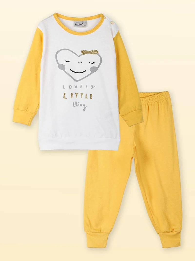 Pigiama lungo da neonata in cotone - bianco