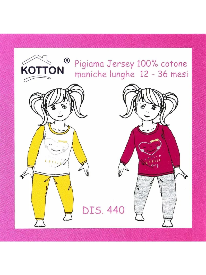 Pigiama lungo da neonata in cotone - bianco