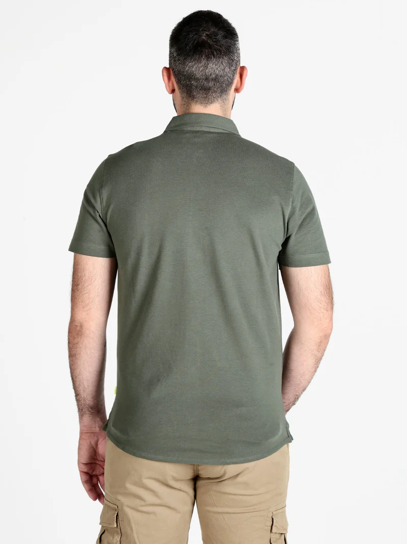 Camicia da uomo a maniche corte in cotone - militare