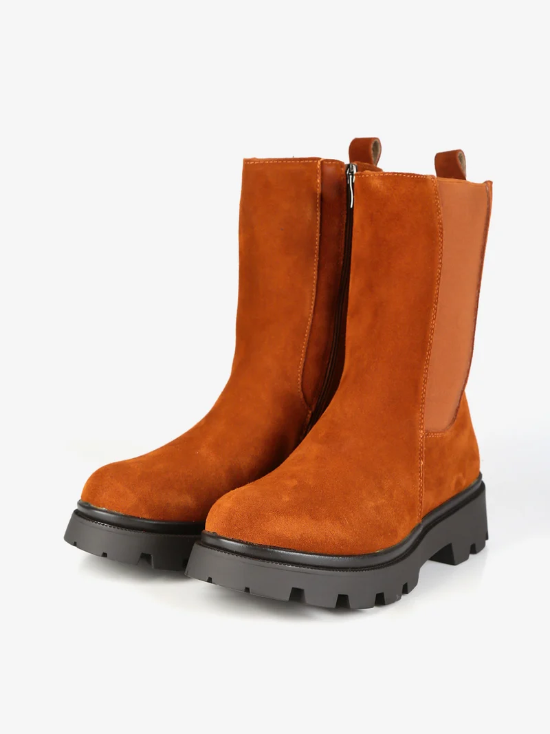 Stivaletti donna modello chelsea - cuoio