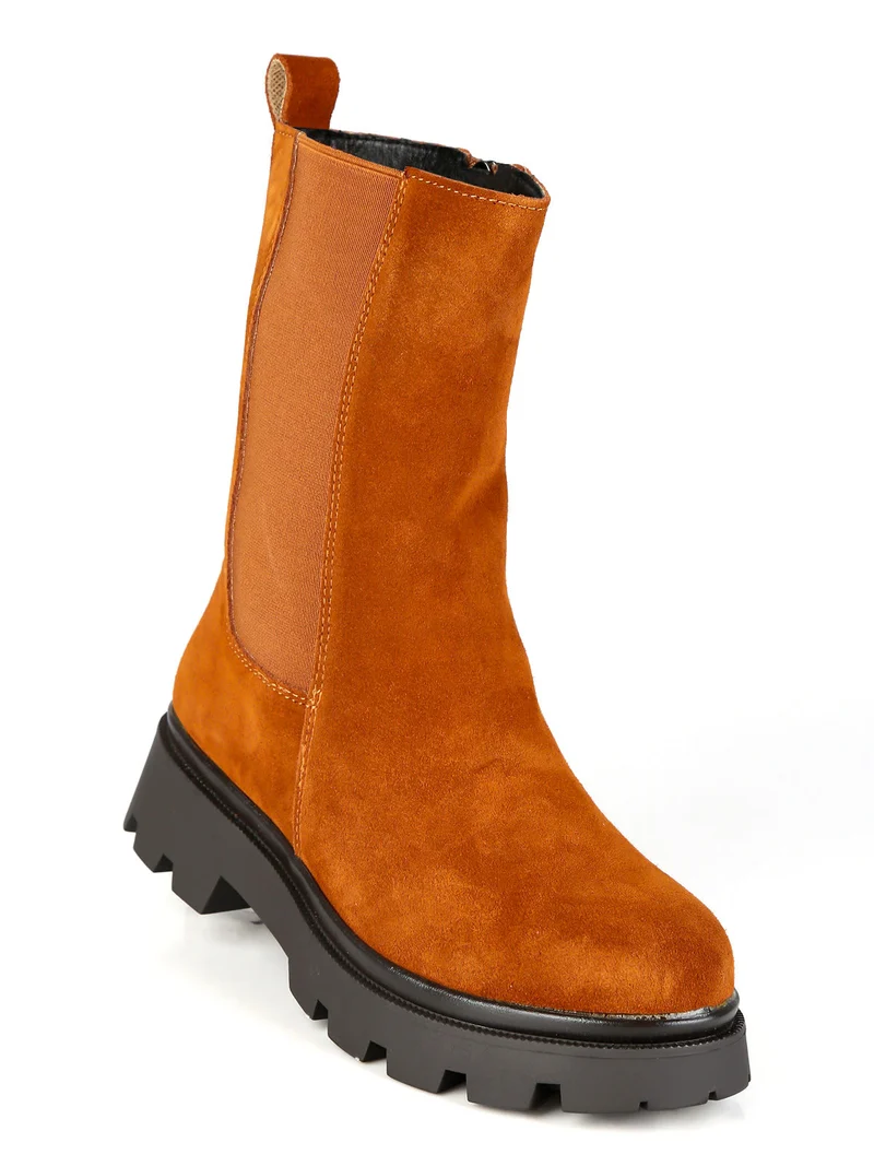 Stivaletti donna modello chelsea - cuoio
