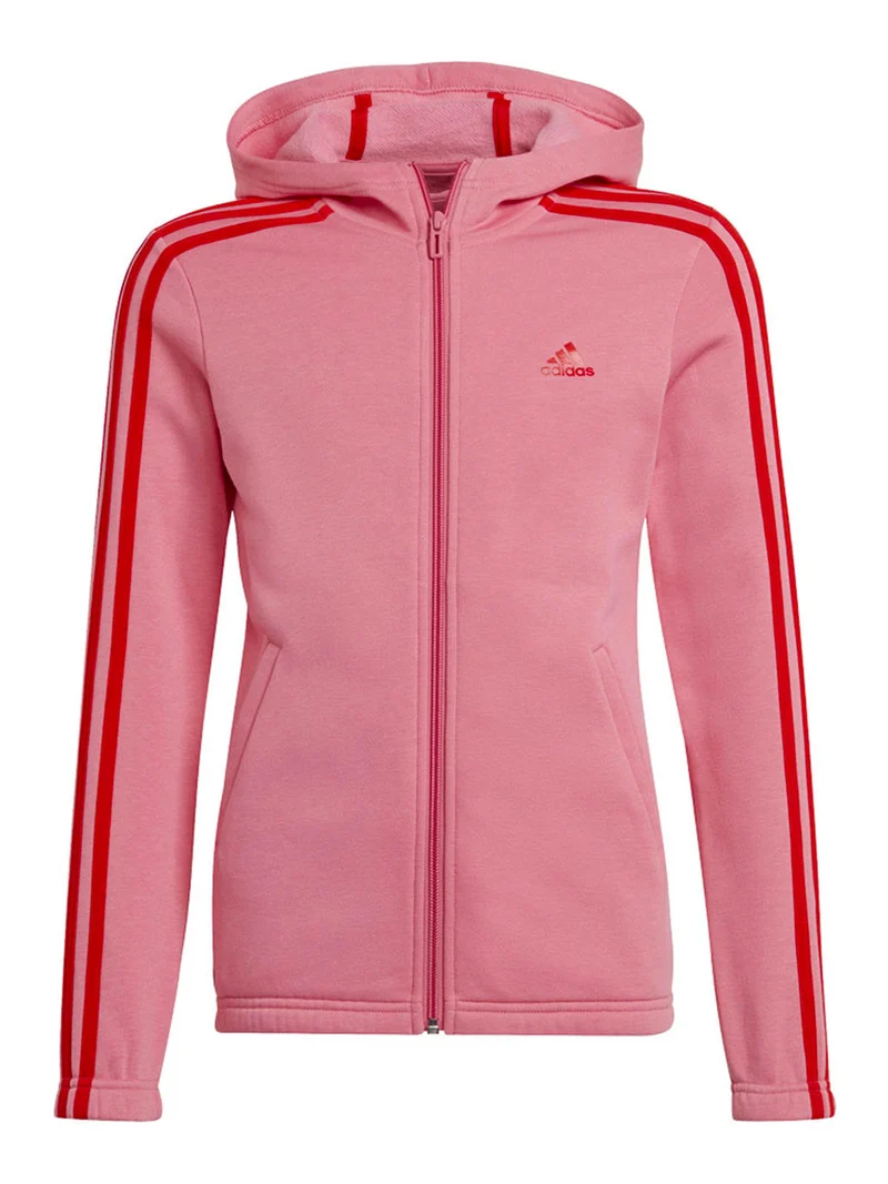 Felpa da bambina con cappuccio e zip - rosa