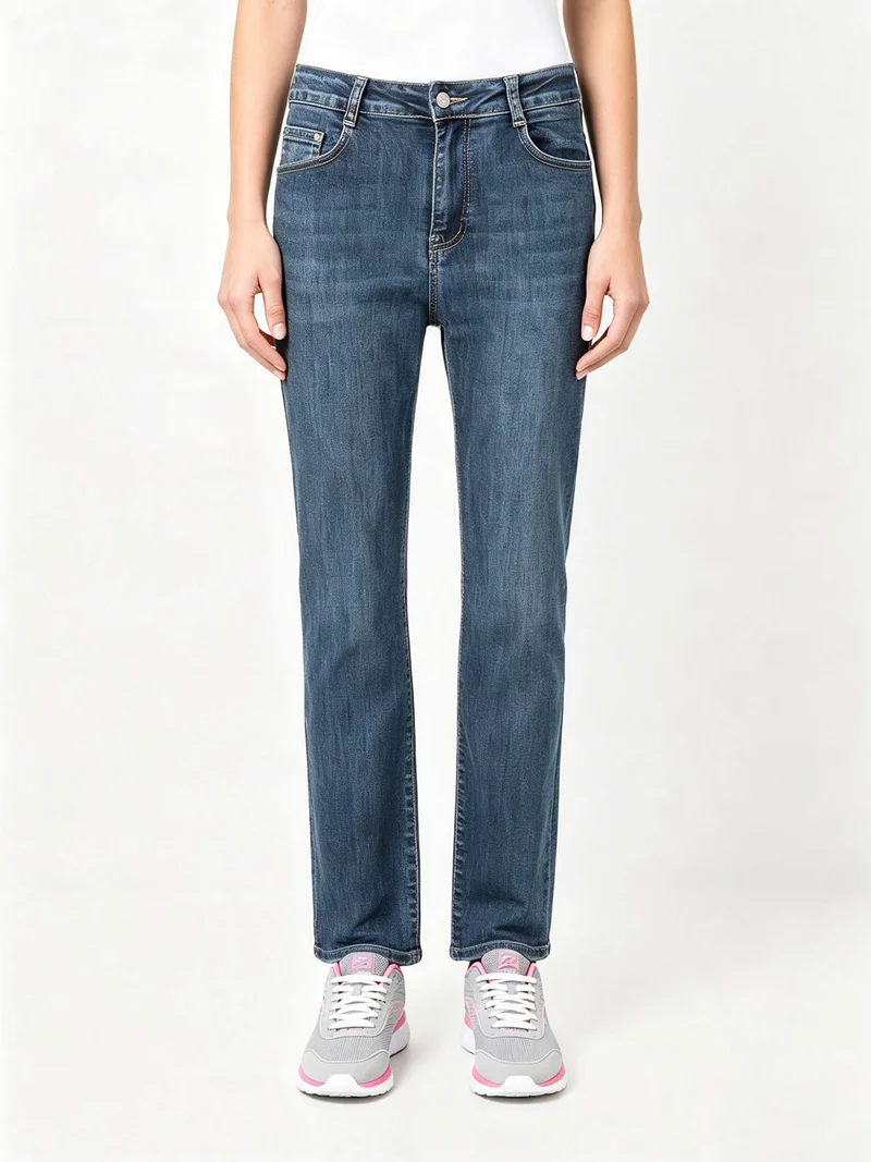 Jeans donna regular fit con dettaglio punto luce sul retro - jeans