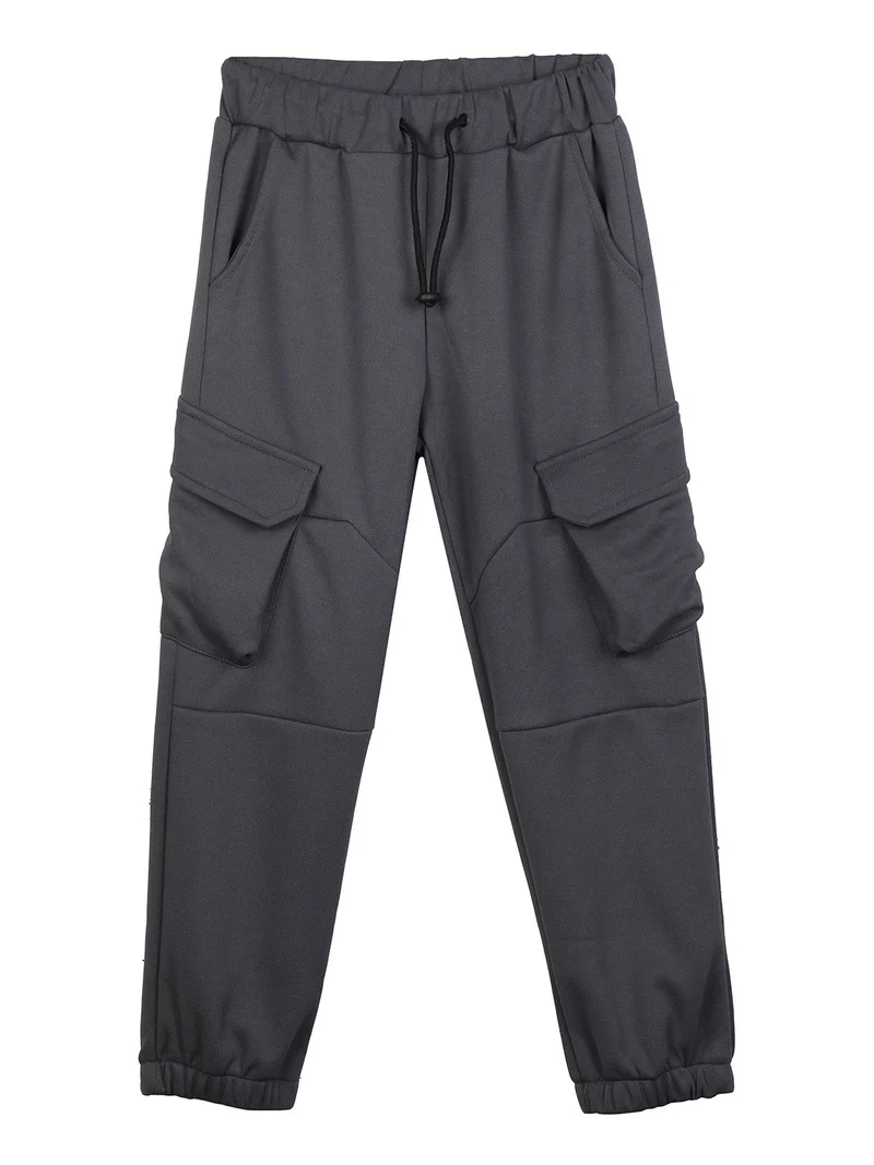 Pantaloni da bambino con tasconi e polsini - antracite