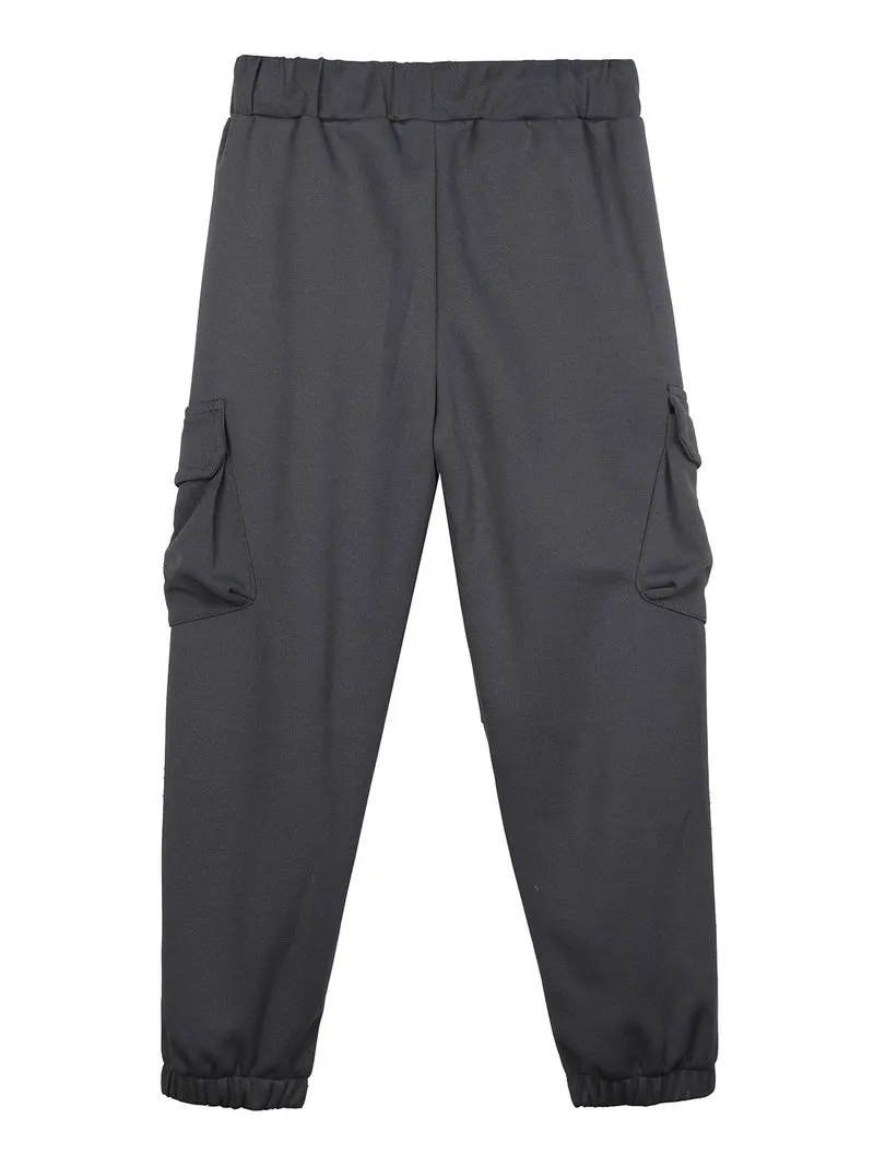 Pantaloni da bambino con tasconi e polsini - antracite