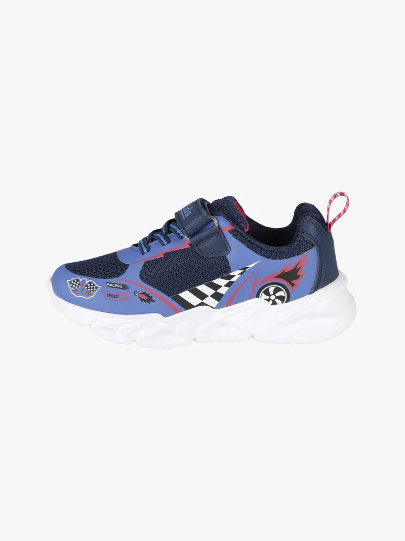 Sneakers da bambino con luci e cinturino a strappo - blu
