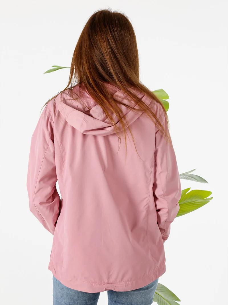 Giacca a vento da donna con cappuccio - rosa