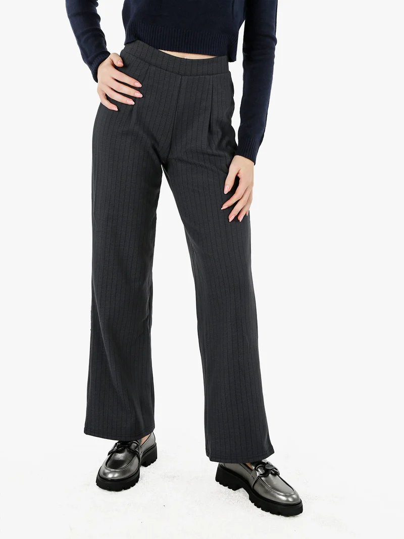 Pantaloni donna morbidi a gamba larga - nero